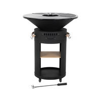 HOLZKOHLENGRILL cesar premium Schwarz - Schwarz, Metall (81/99/81cm) - Habitat Garten