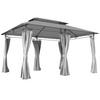PAVILLON Metall Polyester Dunkelgrau - Dunkelgrau, Textil/Metall (297/273/397cm) - Outsunny