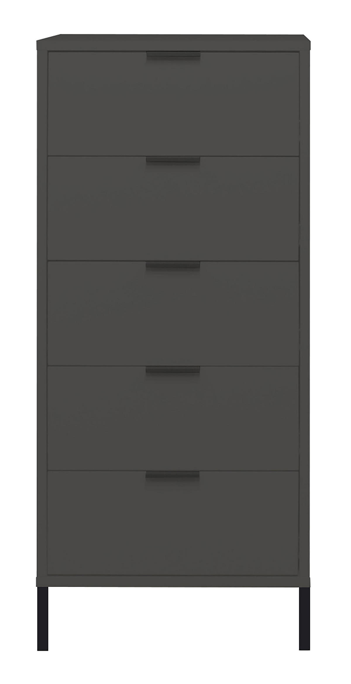 KOMMODE Erna 51x45x123 Anthrazit matt Lack - Anthrazit, Holzwerkstoff (51/123/45cm) - 58aufmkessel