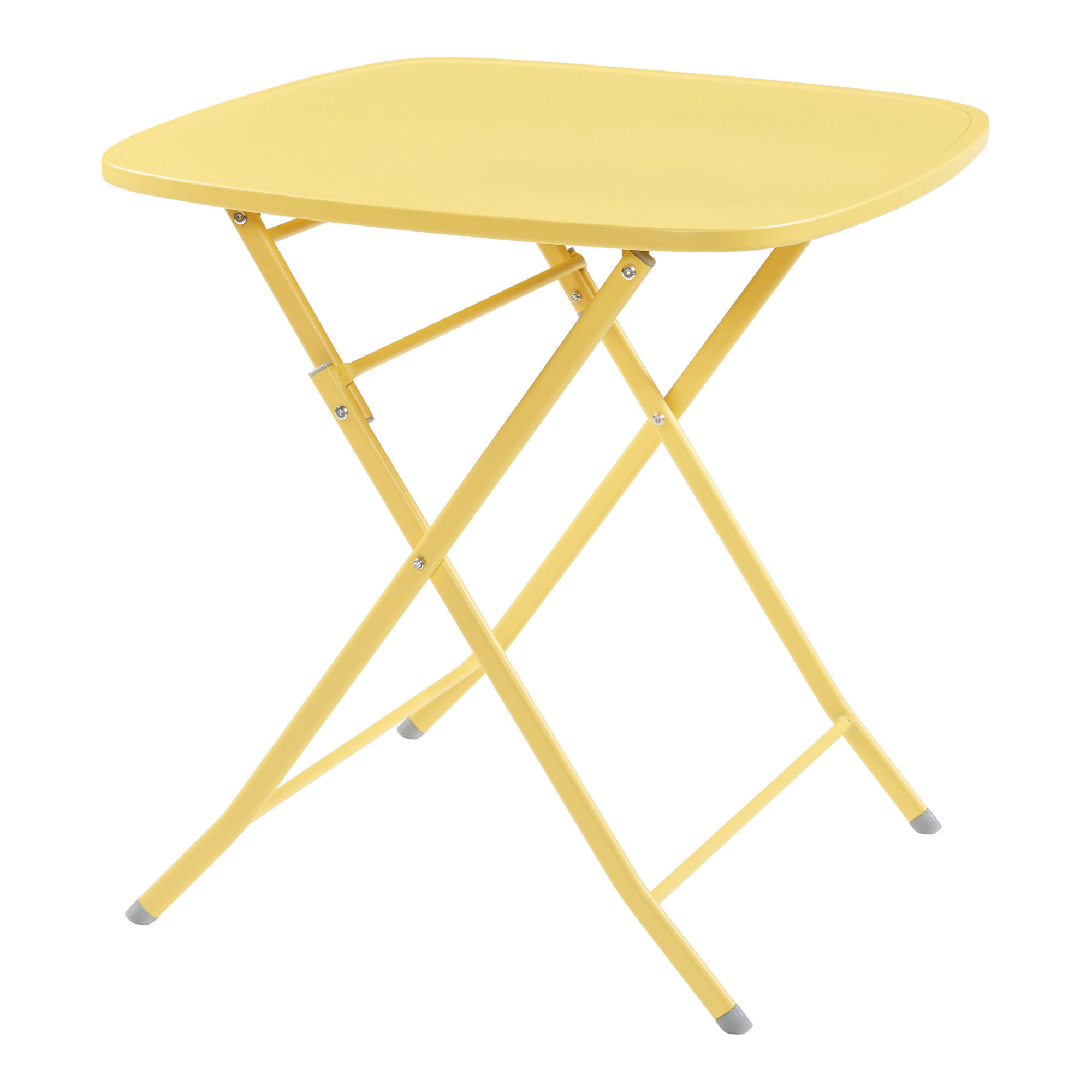 GARTENKLAPPTISCH Sande - Gelb, Metall (70/70/71cm) - [en.casa]