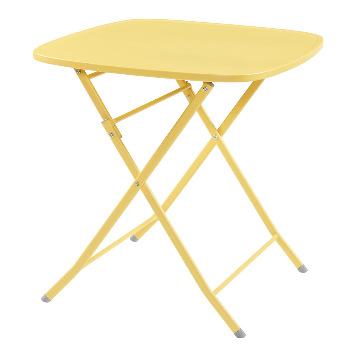 GARTENKLAPPTISCH Sande - Gelb, Metall (70/70/71cm) - [en.casa]