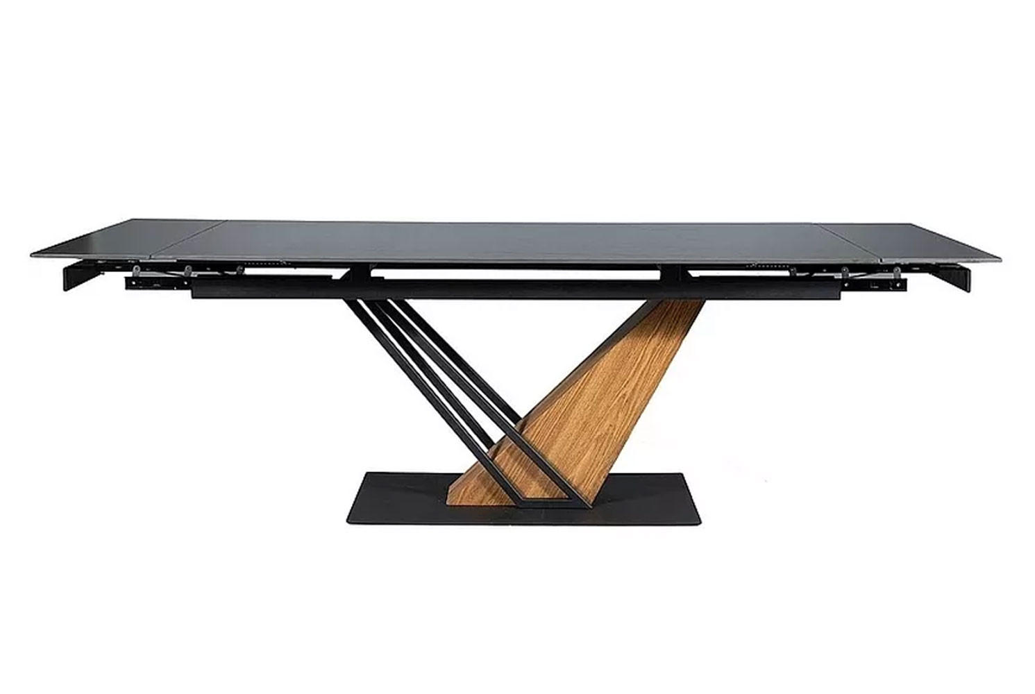 ESSTISCH Genesis Schwarz Marmor / Eiche Craft Gold / Schwarz 180-240 / 90 / 75cm - Schwarz, Holz/Keramik (90/180/75cm) - Feldmann-Wohnen