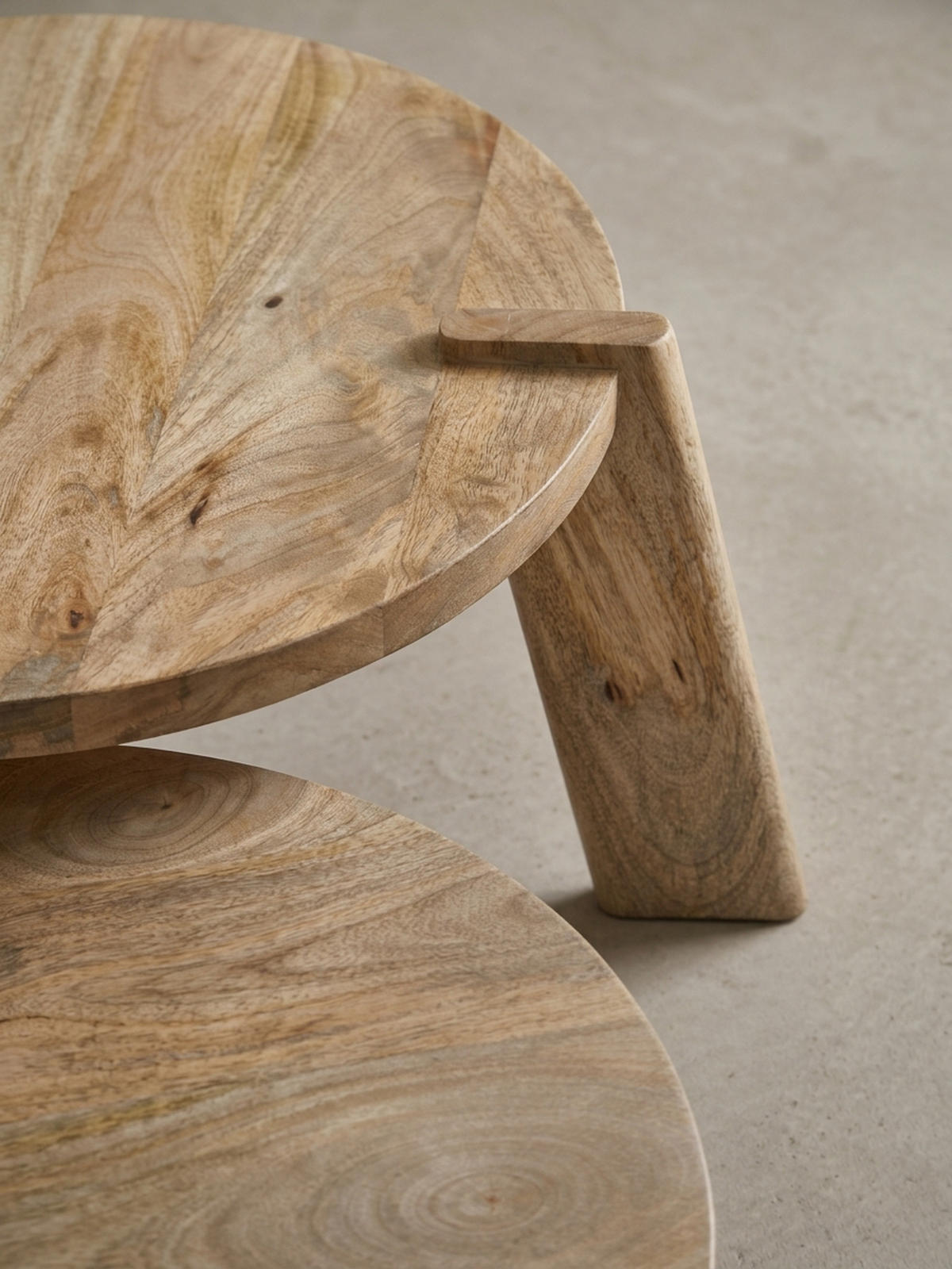 COUCHTISCH 2er Set Mango Massivholz Messingstreifen Handgefertigt HELEN, Beige 53x53x32 cm - Beige, Mangoholz/Holz (53/53/32cm) - KADIMA DESIGN