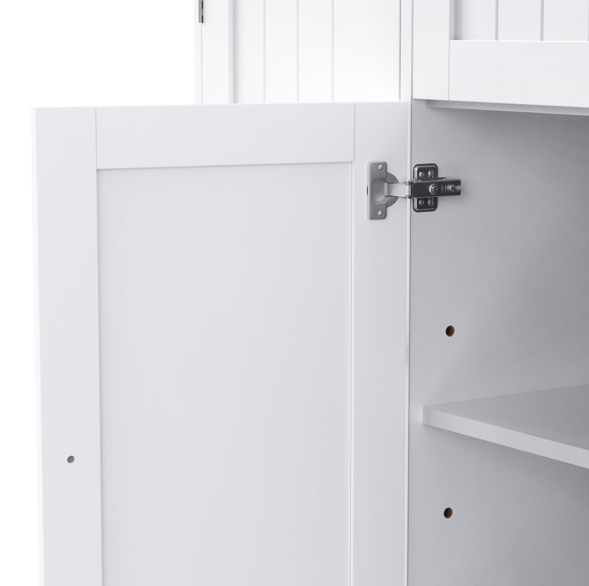 GESCHIRRSCHRANK 107x40x84 cm Weiß mit Schublade - Weiß/Braun, Holzwerkstoff (40/84/107cm) - Modfu