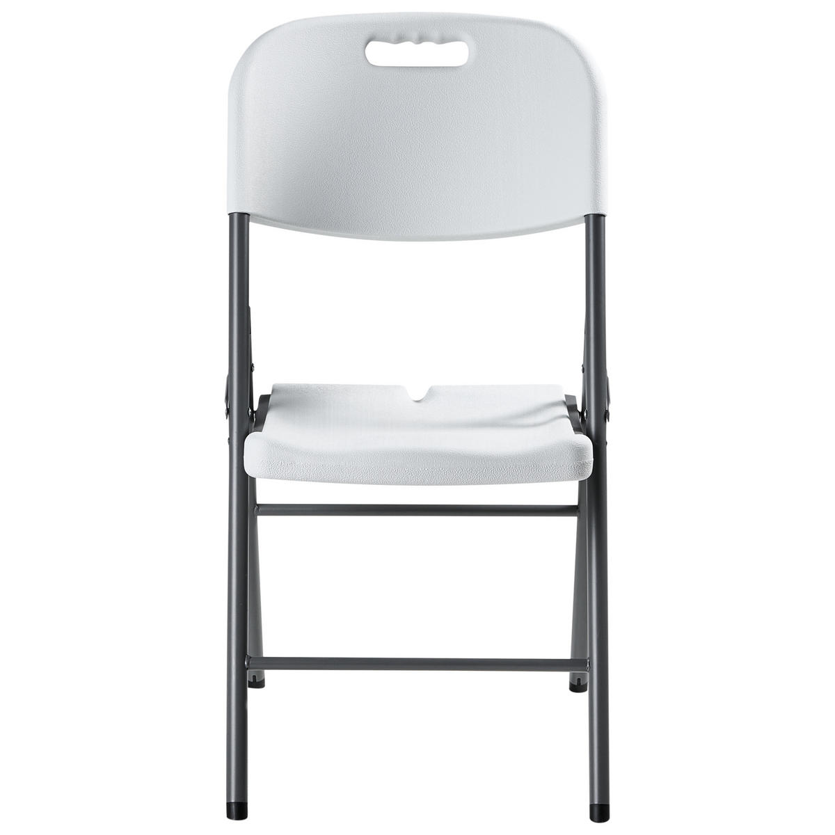 GARTENSTUHL 2er-Set Weiß Cugnoli - Silberfarben/Weiß, Kunststoff (44/90/51cm) - Beliani