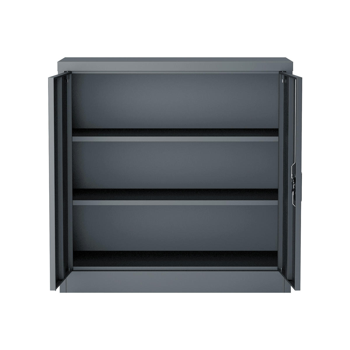AKTENSCHRANK Molise - Dunkelgrau, Metall (90/90/40cm) - [en.casa]