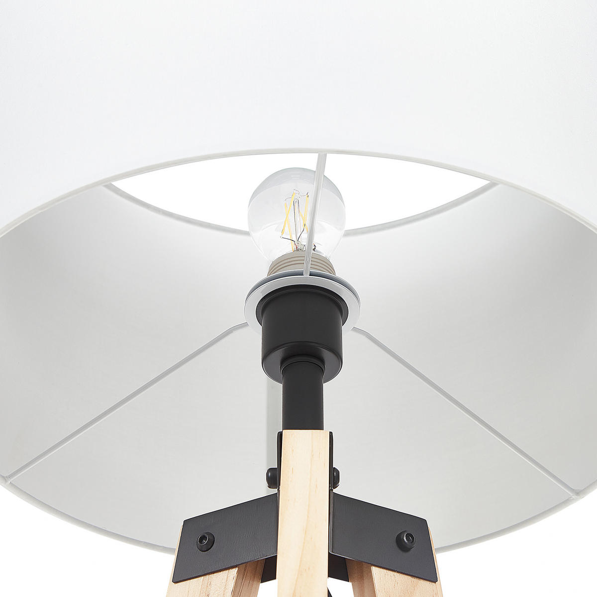 STEHLAMPE Bluff 41/41/149 cm - Hellbraun, Holz (41/41/149cm) - Beliani
