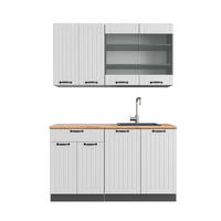 SINGLEKÜCHE Fame-Line Weiß Landhaus/Anthrazit 140 cm, AP Eiche - Anthrazit/Creme, Holzwerkstoff (140/81.6/60cm) - Vicco