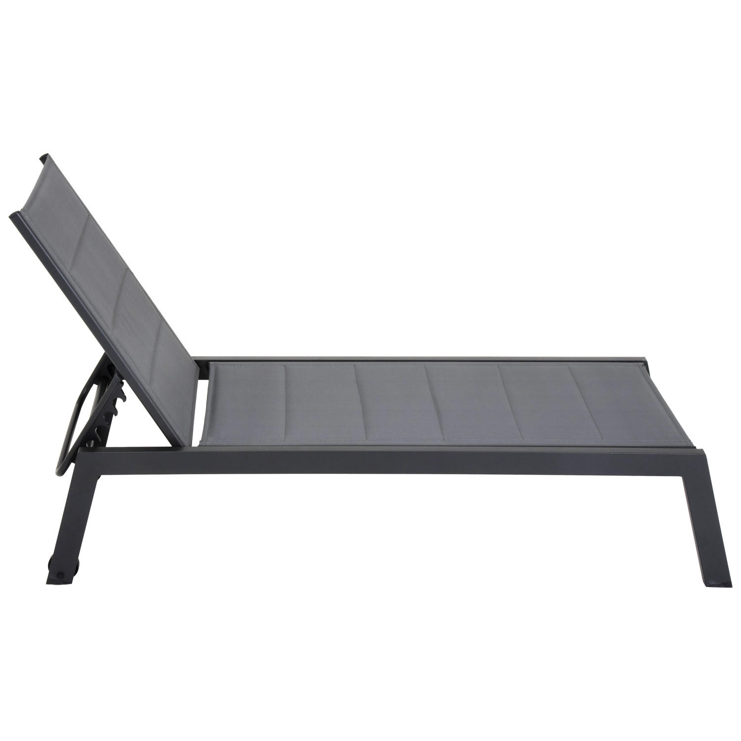 SONNENLIEGE Barbados Grau und Anthrazitgrau - Grau, Metall (61/95/198cm) - Happy Garden