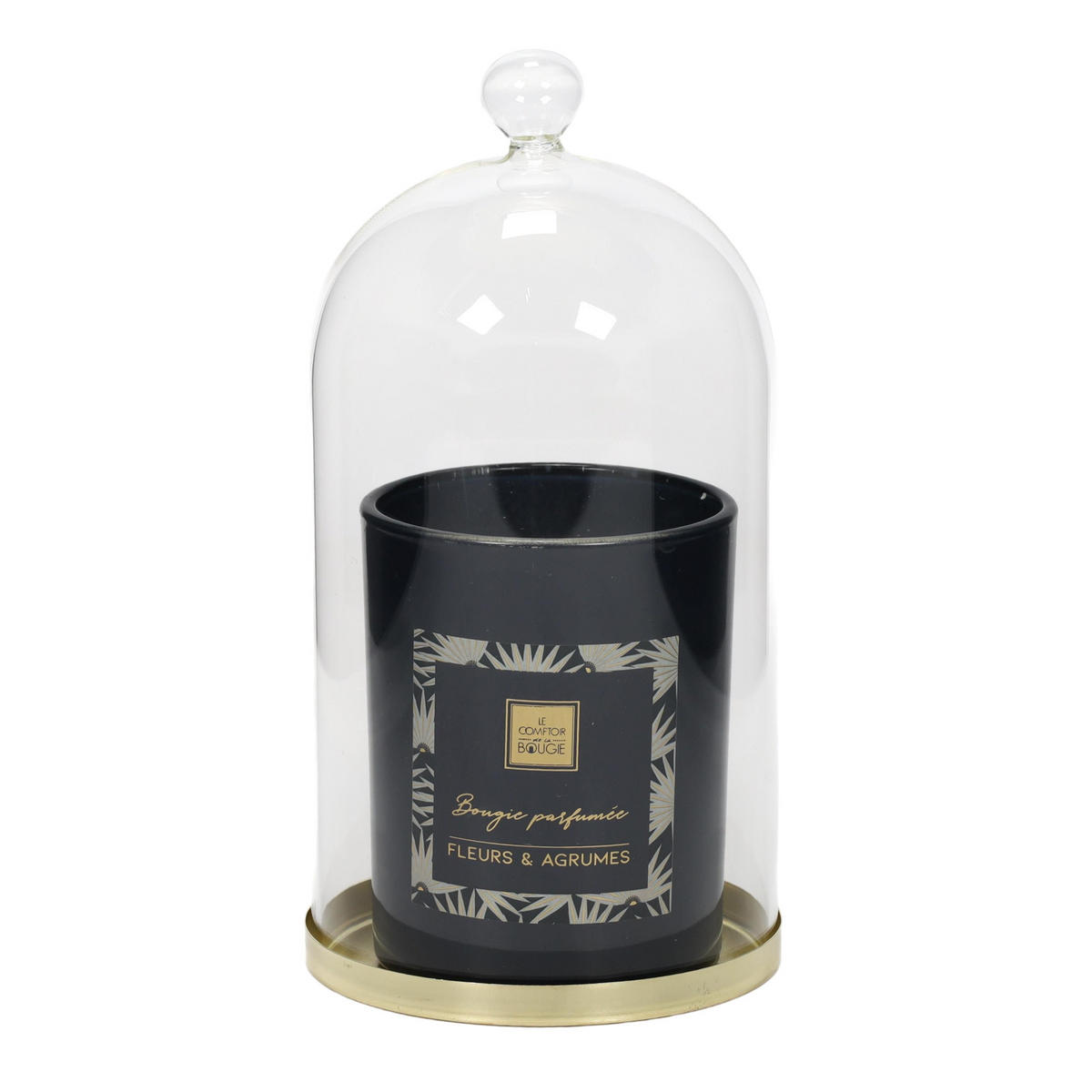 DUFTKERZE mit Glaskuppel Feel 10/10/20 cm - Dunkelblau, Paraffin (10/20cm) - Atmosphera Createur d´interieur