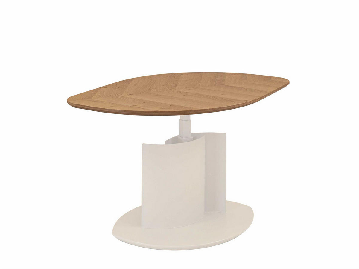 COUCHTISCH höhenverstellbar Cinzia 106x47x70 Echtholz Wildeiche/Weiß - Wildeiche/Weiß, Holz (106/70/70cm) - 58aufmkessel