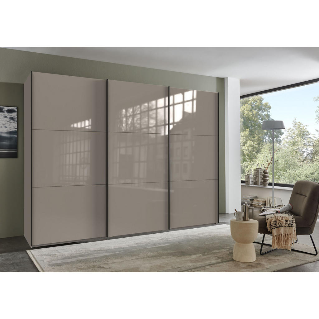 Thumbnail - luma-home Schwebetürenschrank, Sand, Holzwerkstoff, Nachbildung, 3 Fächer, Rechteckig, 300x216x65 cm, Schlafzimmer, Klei...