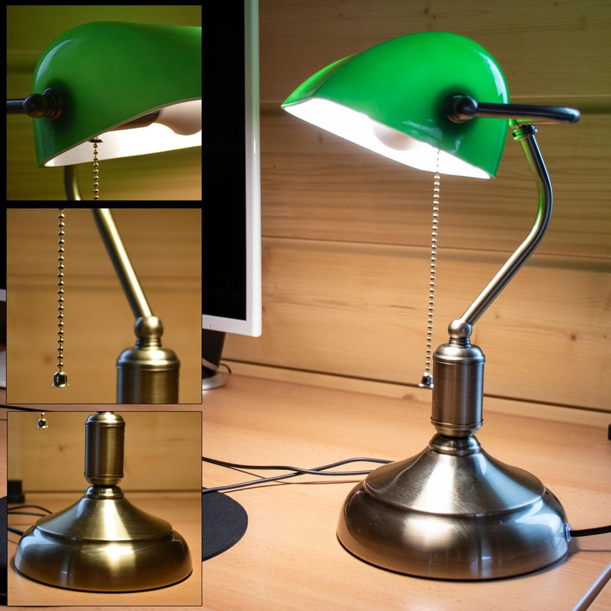LED TISCHLEUCHTE Metall Glas Grün - Grün, Glas (26/18/36cm)