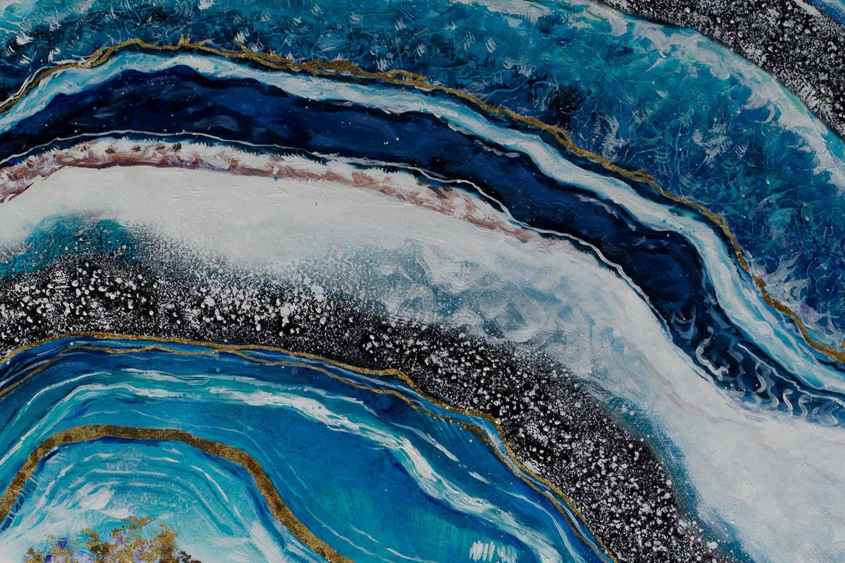 XXL ÖLGEMÄLDE 180/120 cm - Blau/Grau, Textil (180/120cm) - KUNSTLOFT