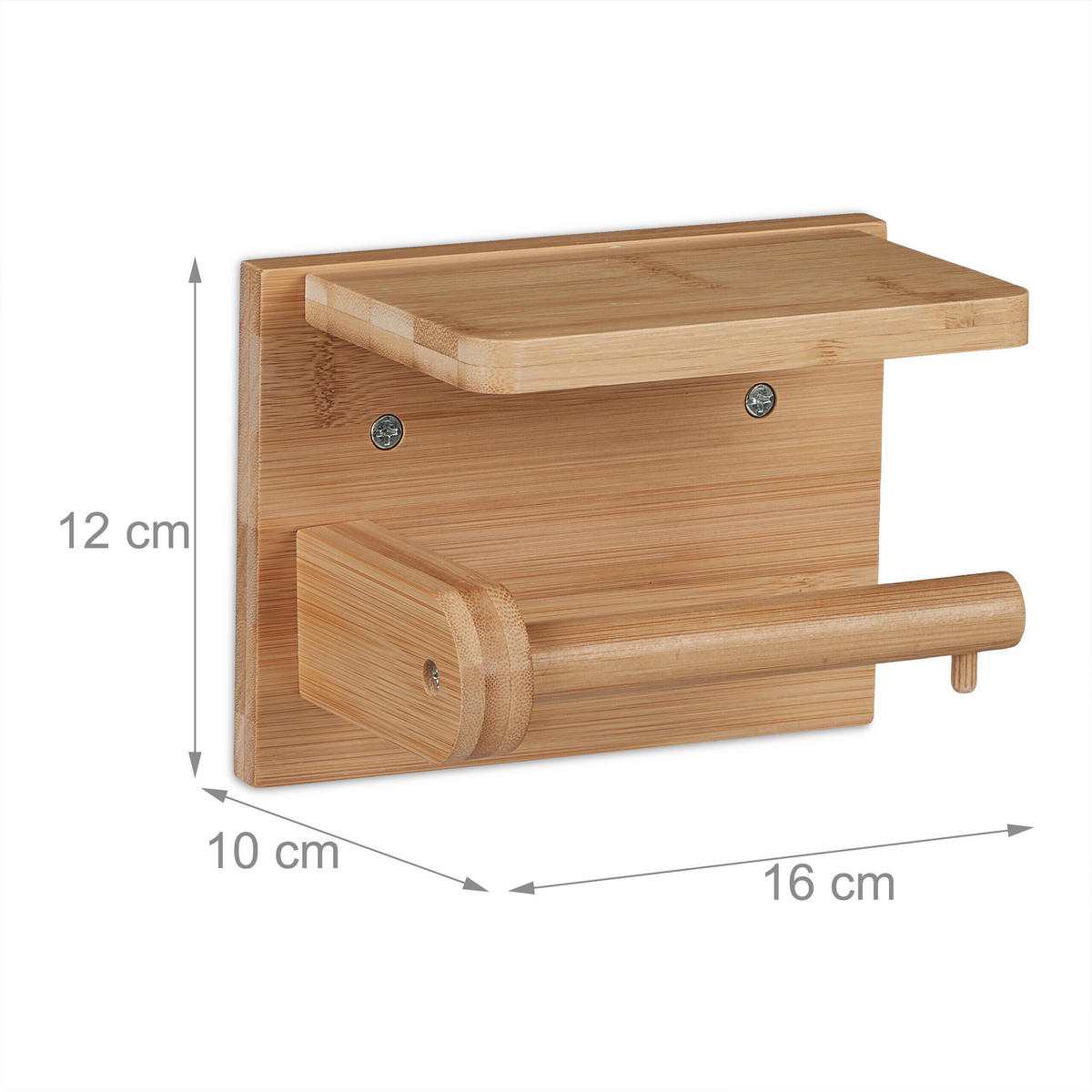 TOILETTENPAPIERHALTER - Hellbraun, Holz (16/12/10cm) - Relaxdays