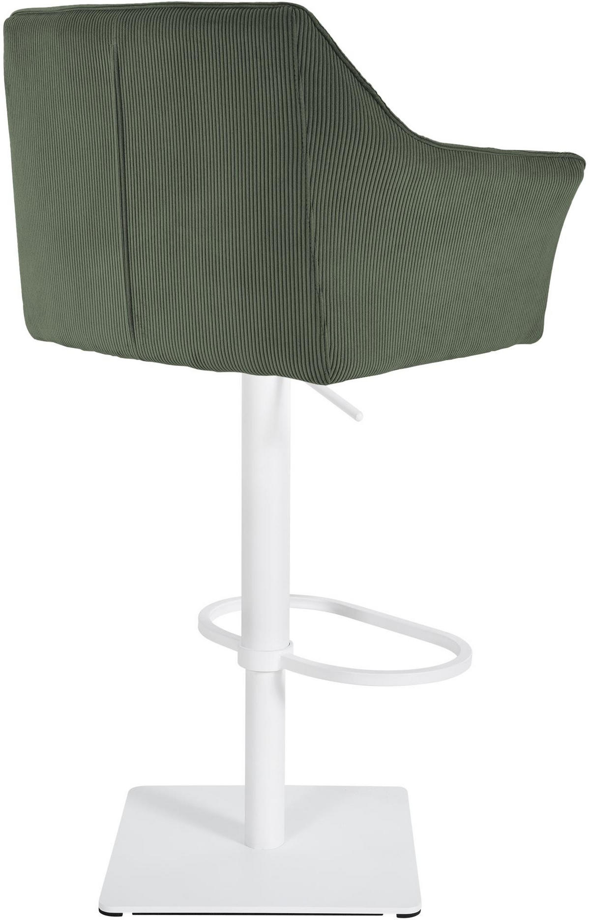 BARHOCKER Cord Grün - Weiß/Grün, Textil/Metall (64/88/45cm) - CLP