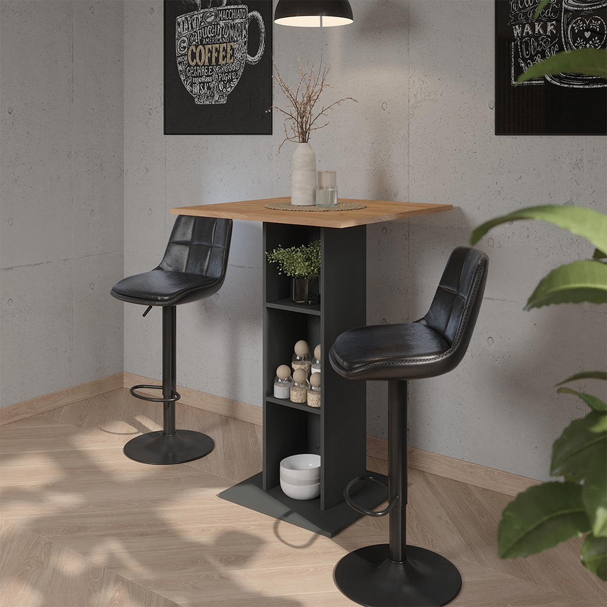 BARSKE STOLICE Sena, Crna, 38.5 x 86 cm - crna, tekstil (42/86/47cm) - Vicco