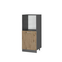 SKŘÍŇKA NA VESTAVĚNOU TROUBU R-Line Řemeslný dub - antracitová/dub artisan, kompozitní dřevo (60/143/57cm) - Vicco