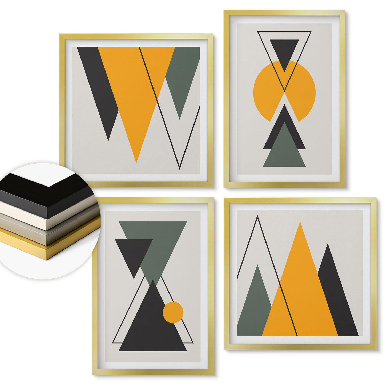 ArtPrintCave Wandbilder Gold 50x50 cm