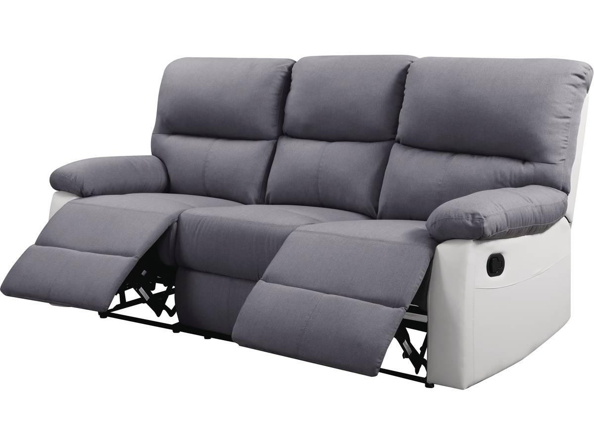 RELAXSOFA Lincoln Weiß/Hellgrau - Hellgrau/Weiß, Kunststoff/Textil (197/103/89cm) - Habitat Garten