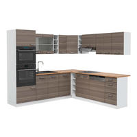 ECKKÜCHE R-Line Edelgrau/Weiß 237 x 247 cm, AP Eiche - Braun/Weiß, Holzwerkstoff (247/81.6/60cm) - Vicco