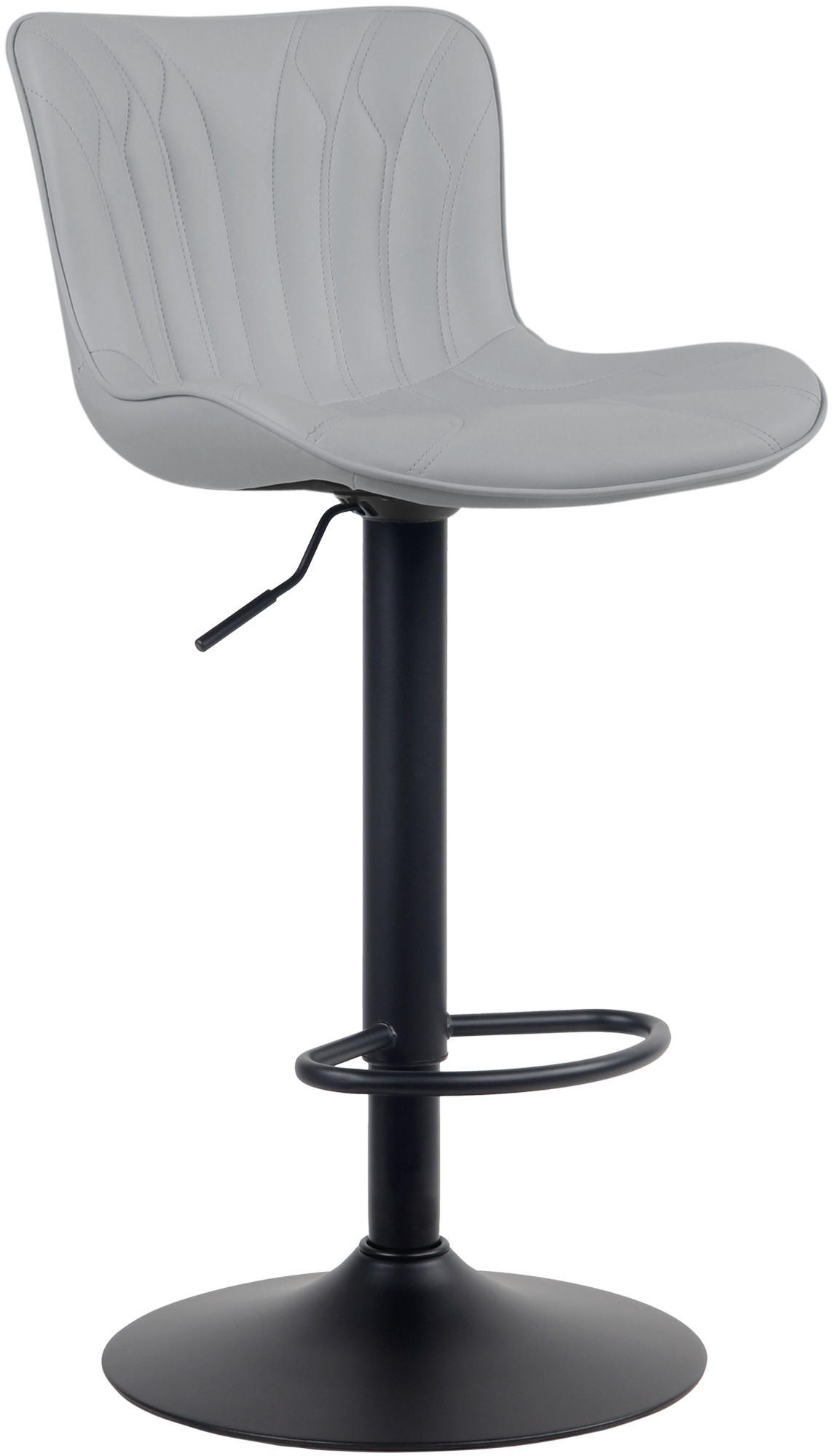 BARHOCKER Lederlook grau - Schwarz/Grau, Textil/Metall (48/83/54cm) - CLP