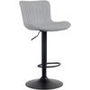 BARHOCKER Lederlook grau - Schwarz/Grau, Textil/Metall (48/83/54cm) - CLP