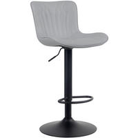 BARHOCKER Lederlook grau - Schwarz/Grau, Textil/Metall (48/83/54cm) - CLP