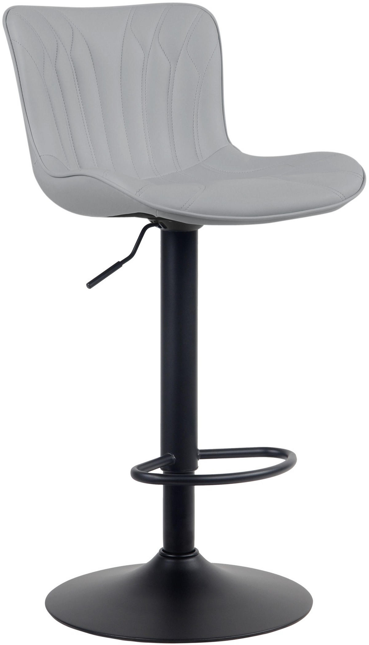 BARHOCKER Lederlook grau - Schwarz/Grau, Textil/Metall (48/83/54cm) - CLP