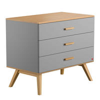 KOMMODE mit 3 Schubladen - L100 cm - Nautis - Grau, Holzwerkstoff (58/86.5/100cm) - Calicosy