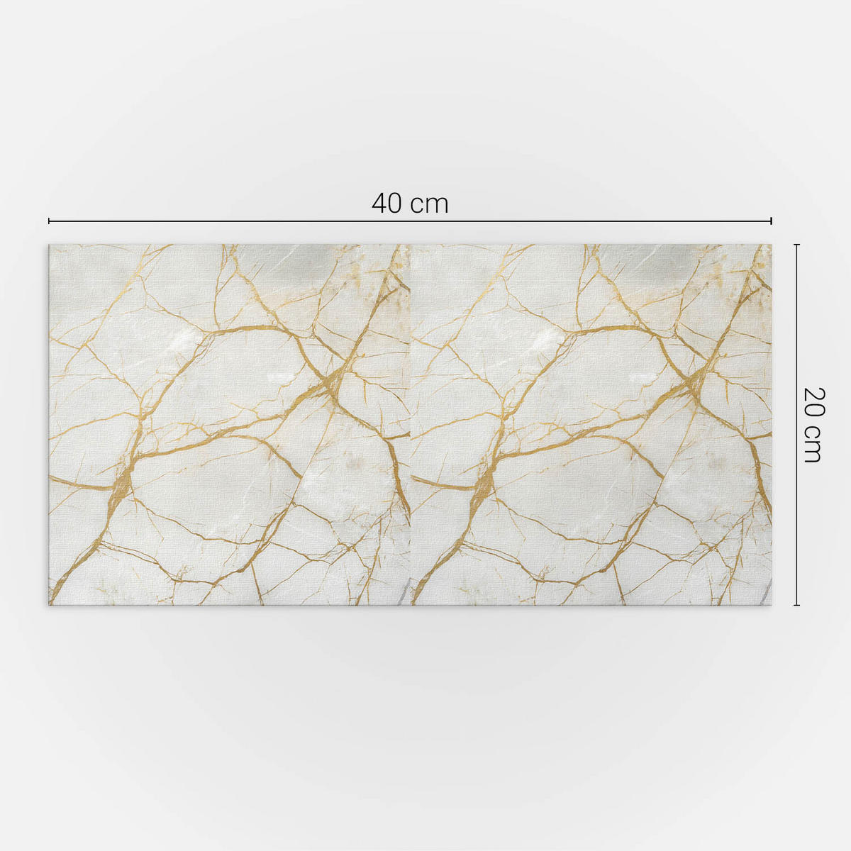 WANDPANEEL 10x 40x20 cm selbstklebend Lunethis - Weiß Hochglanz, Kunststoff (20/1.6/40cm) - Wallfluent