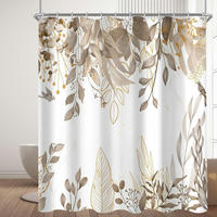 DUSCHVORHANG Grau Herbstblätter 180 x 200 cm - Multicolor, Textil (180/200cm)