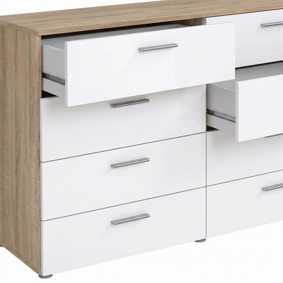 BYRÅ Pepe 140 x 40 x 82 cm – ekfärgad - Ekfärgad, Träbaserade material (140/82/40cm) - ebuy24