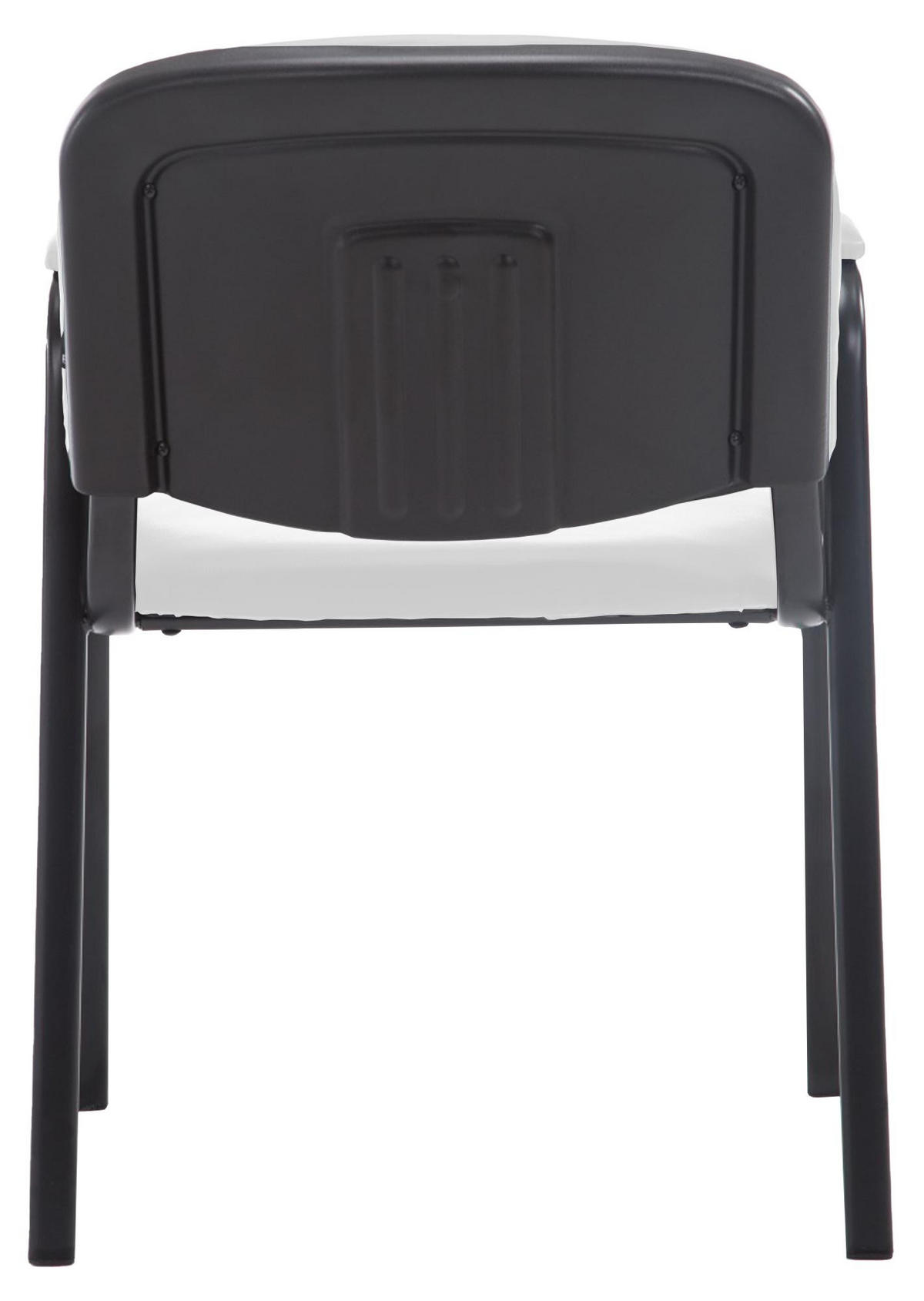 BESUCHERSTUHL Lederlook weiß - Schwarz/Weiß, Textil/Metall (53/79/55cm) - CLP