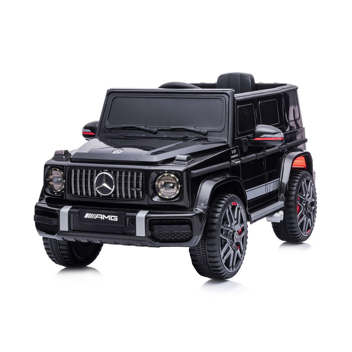 ELEKTROAUTO SUV Mercedes G63 schwarz AMG Fernbedienung Gurt EVA-Reifen - Schwarz, Kunststoff (110/69/56cm) - Chipolino