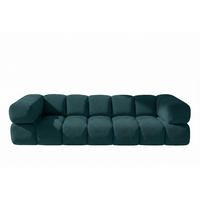 SOFA 4-SITZER, Strukturierter Premiumstoff Sonic, Azurblau, Averro - Blau, Holz (280/70/96cm) - Kaiser Möbel