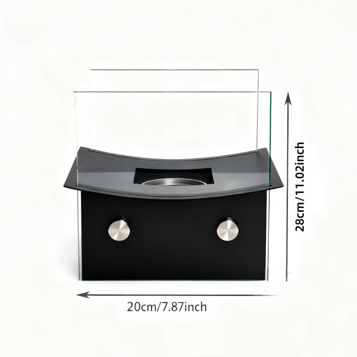 BIOETHANOL-KAMIN Schwarz 20/20/28 cm - Schwarz, Metall (20/28/20cm) - Authentics