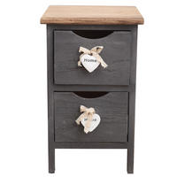 NACHTTISCH Grau 25/25/41 cm - Grau, Holz (25/41/25cm) - Mobili Rebecca