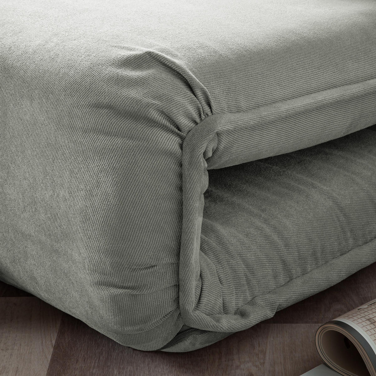 SCHLAFSESSEL - Schwarz/Grau, Textil/Metall (100/64/73cm) - home24