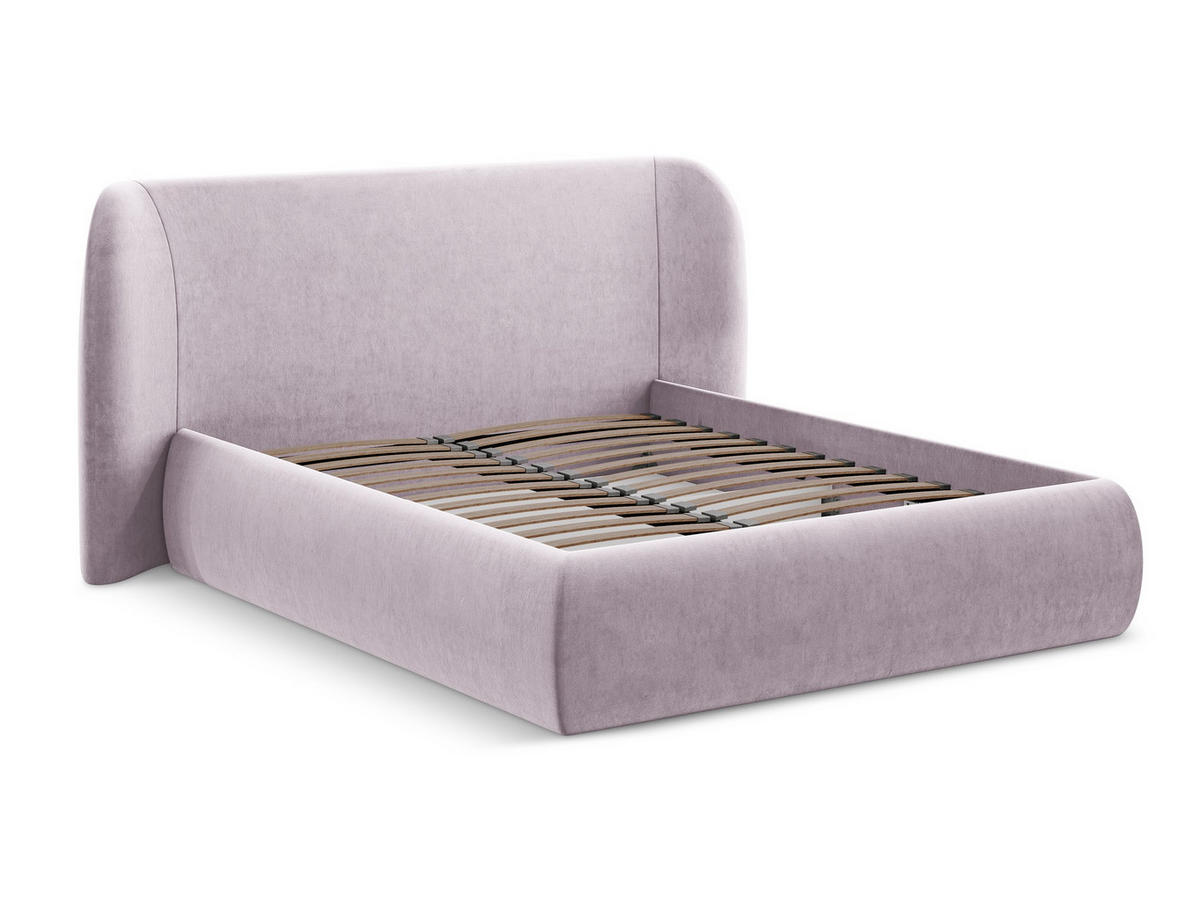 POLSTERBETT mit Bettkasten und Lattenrost 210x215 Violett - Lila/Flieder, Kunststoff/Textil (160/200cm) - Makamii