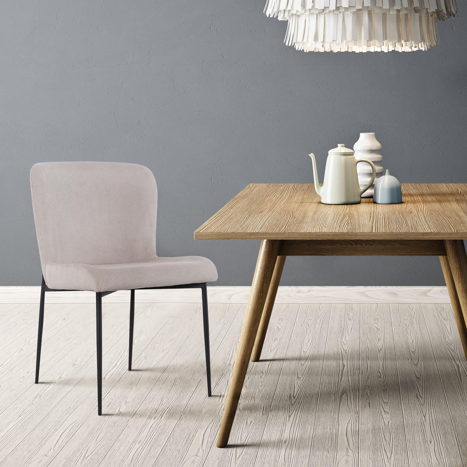 ESSZIMMERSTÜHLE 2er Set FREDDIE Beige - Beige, Textil (48/83/56cm) - SVITA