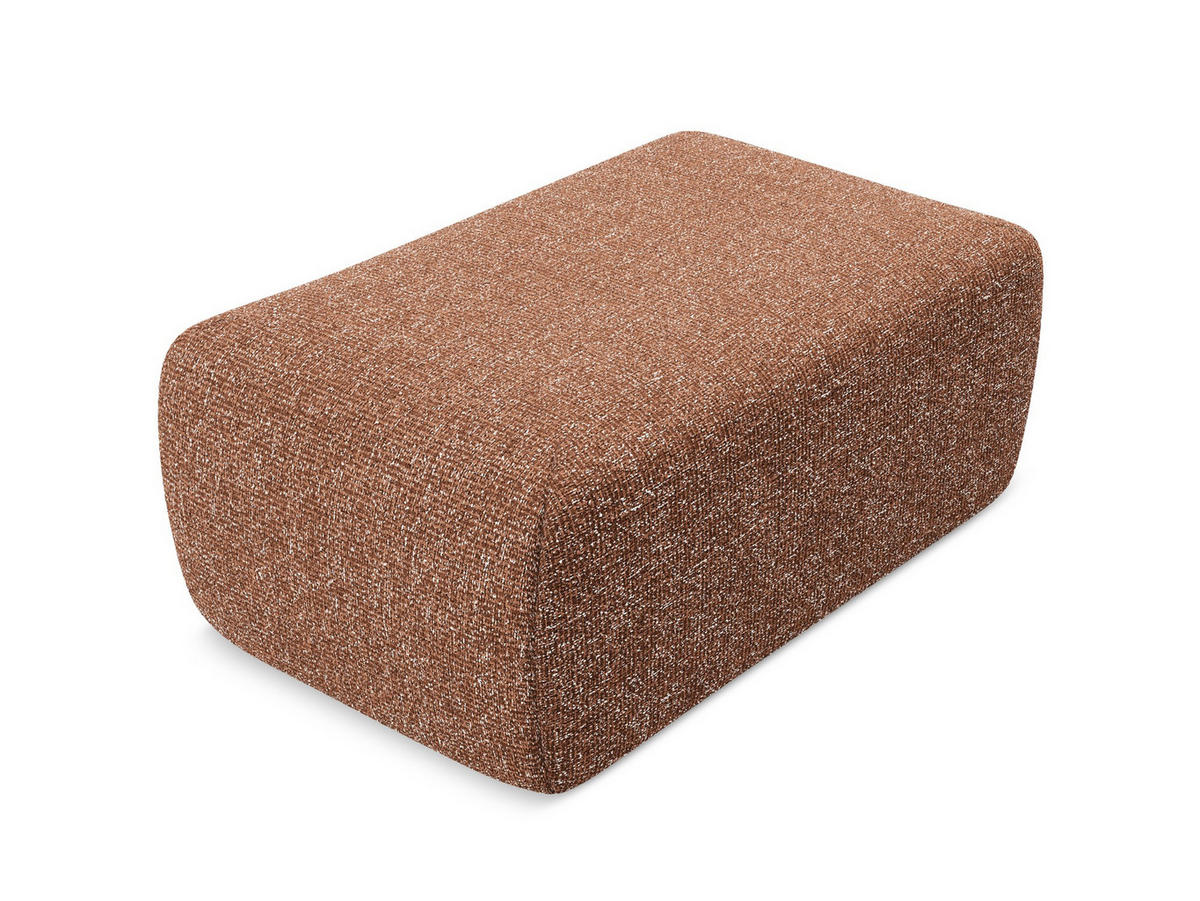 POUF Strukturstoff Stoff Orange - Terra cotta/Schwarz, Kunststoff/Textil (102/40/62cm) - Makamii