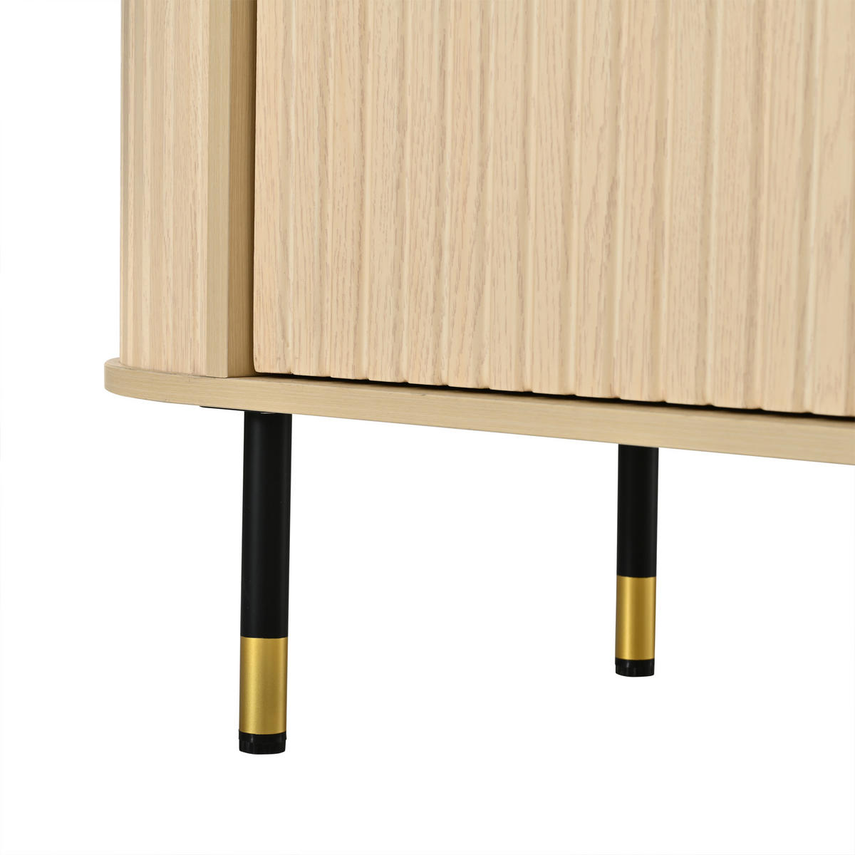 LOWBOARD DE-40464 2 Schiebetüren mit Streifen-Design Holzfarbe - Naturfarben, Holzwerkstoff (180/58/40cm) - ComfortXL