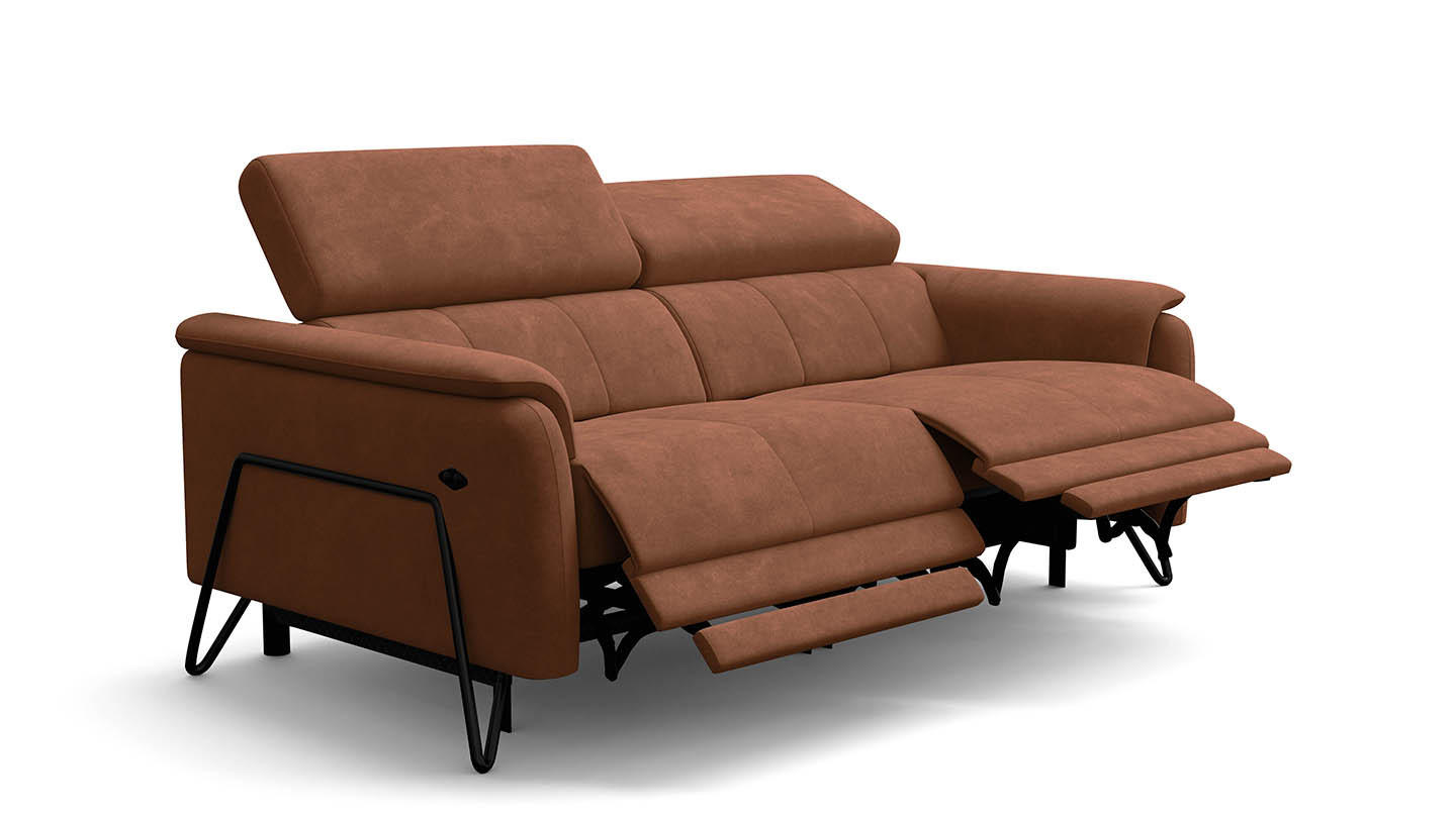 Wozimo Relaxsofa Braun 194x82x103 cm