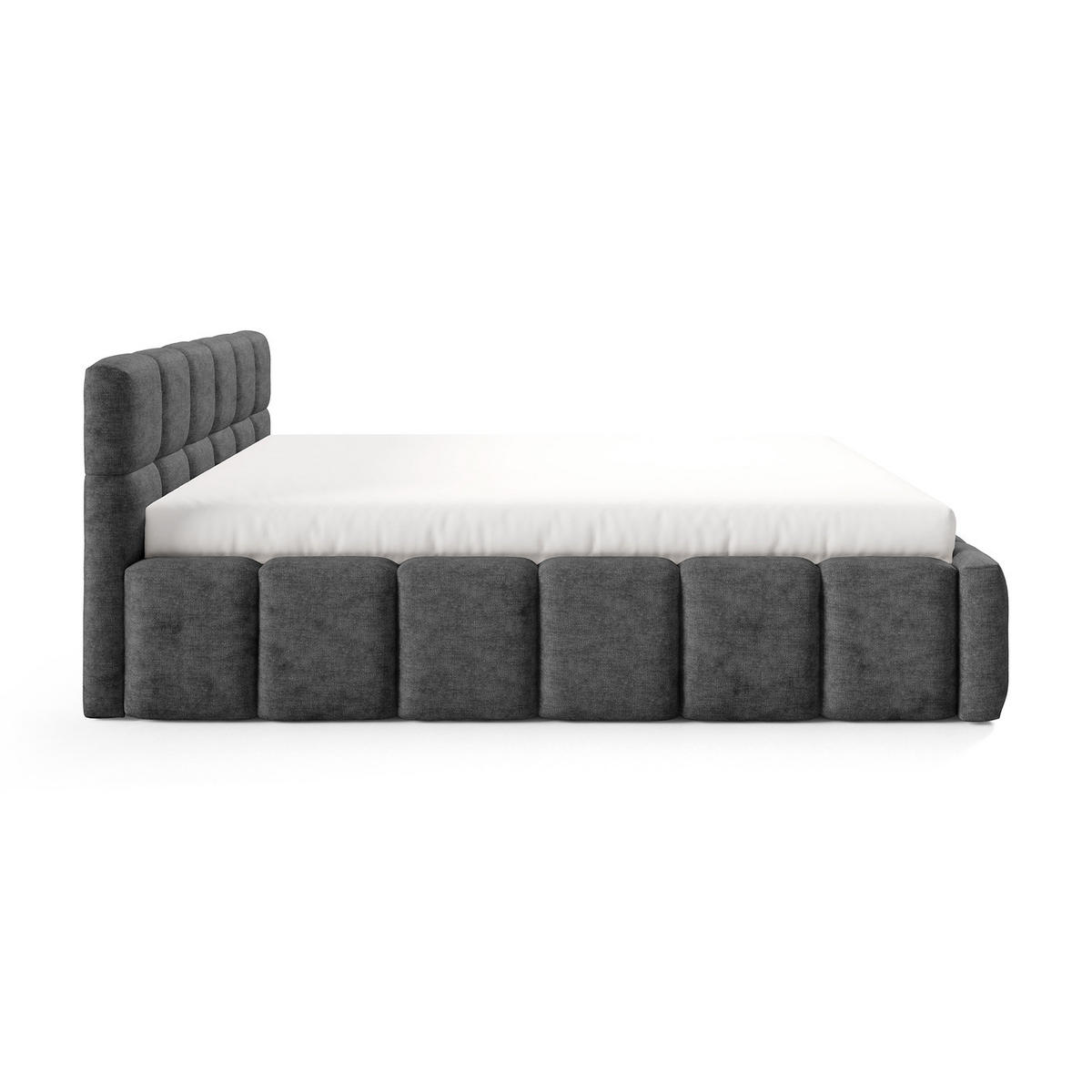 POLSTERBETT NUBO Premium 180x200 cm mit Bettkasten – PERFECT HARMONY 90 - Dunkelgrau, Holz (180/200cm) - Dekori_Interiors