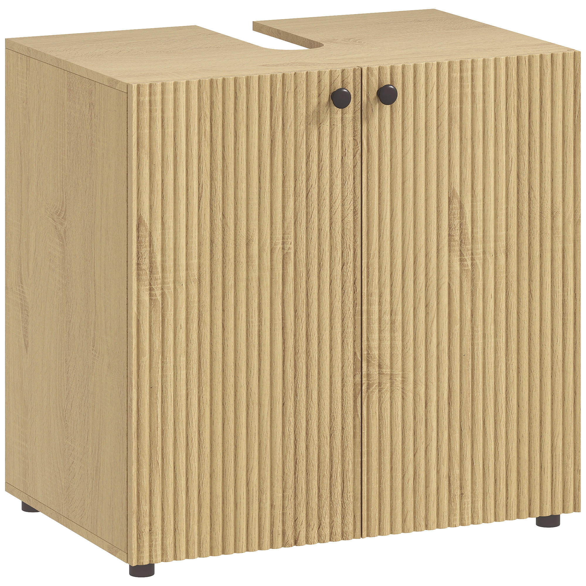 WASCHBECKENUNTERSCHRANK DE-15929 mit Soft-Close-Türen Naturholz - Naturfarben, Holzwerkstoff (60/58.5/39.8cm) - ComfortXL