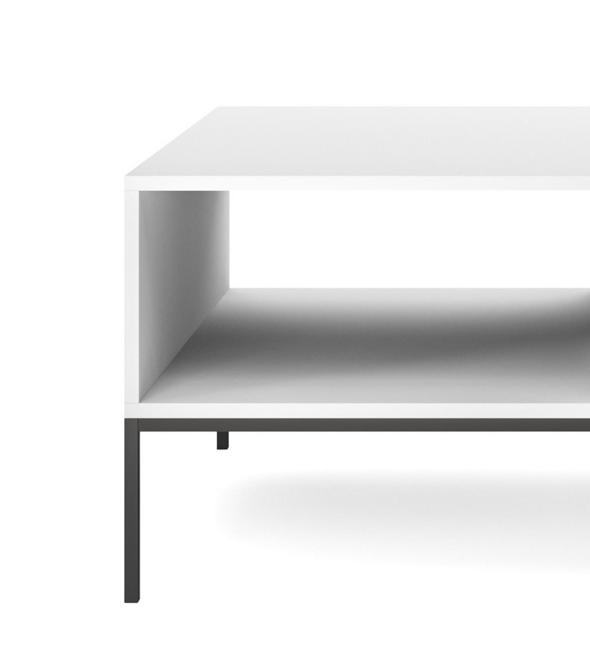 COUCHTISCH NOVA - L104, goldenen Akzenten, 104x68x46 cm Weiß - Schwarz/Weiß, Holzwerkstoff/Kunststoff (68/104/46cm) - DomoHome