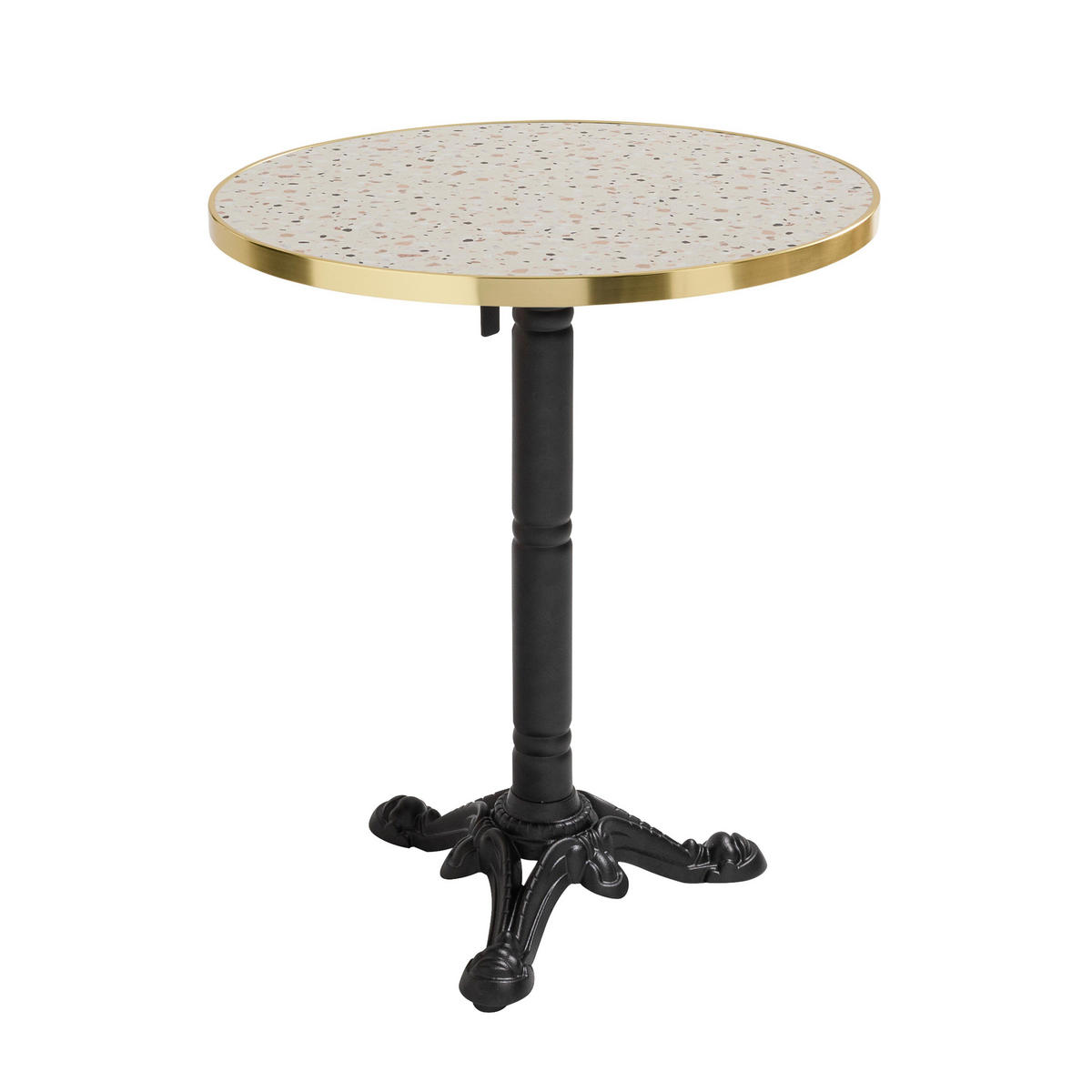 TISCHPLATTE runder 60 cm, Weiß - Goldfarben/Weiß, Metall (60/2.5/60cm) - Oviala