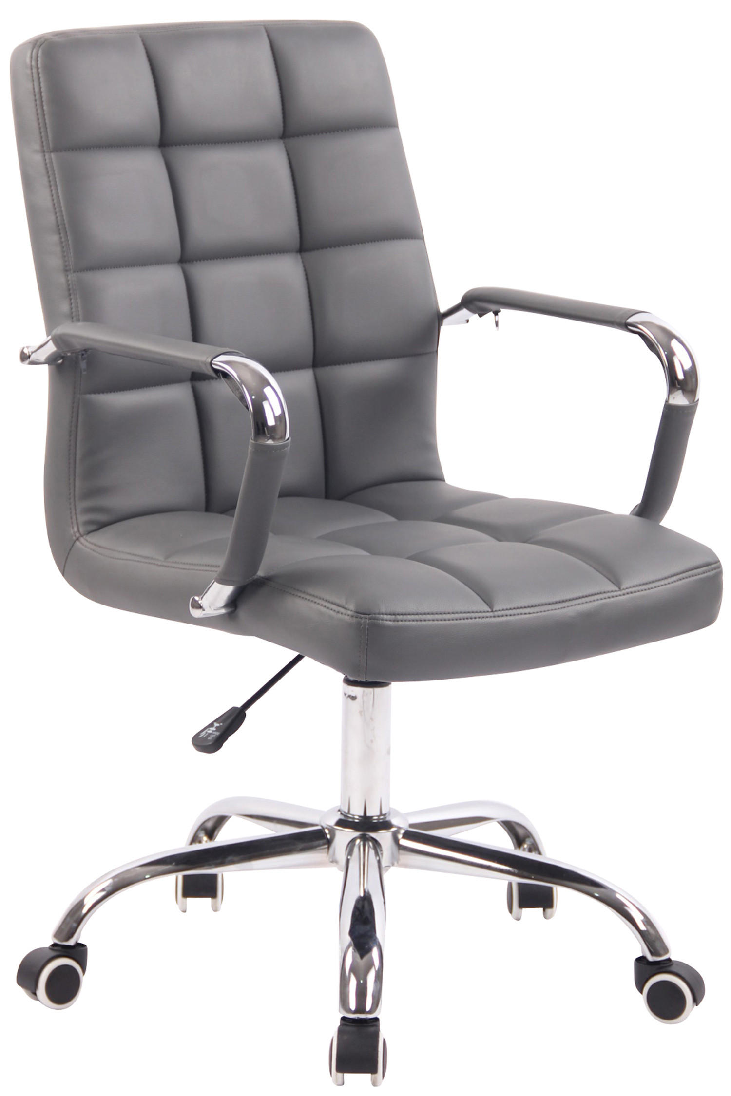 BÜROSTUHL Deal, Kunstleder Grau - Grau, Textil/Metall (56/104/62cm) - TPFLiving