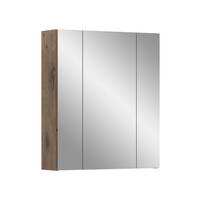 SPIEGELSCHRANK ICE (B/H/T: ca. 60/70/18 cm) in Nox Oak Nachbildung/schwarz matt - Eichefarben, Holz (60/70/18cm)